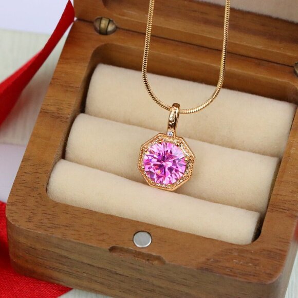 "Elegant Gold-Plated Light Purple Pendant, XPPT1391 - Picture 10 of 13